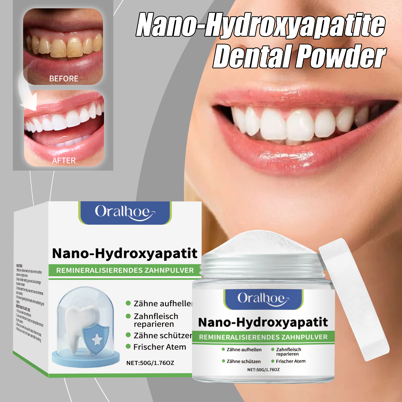 Hydroxyapatite Dental Powder E – Teeth Whitening Xylitol recenzja i cena