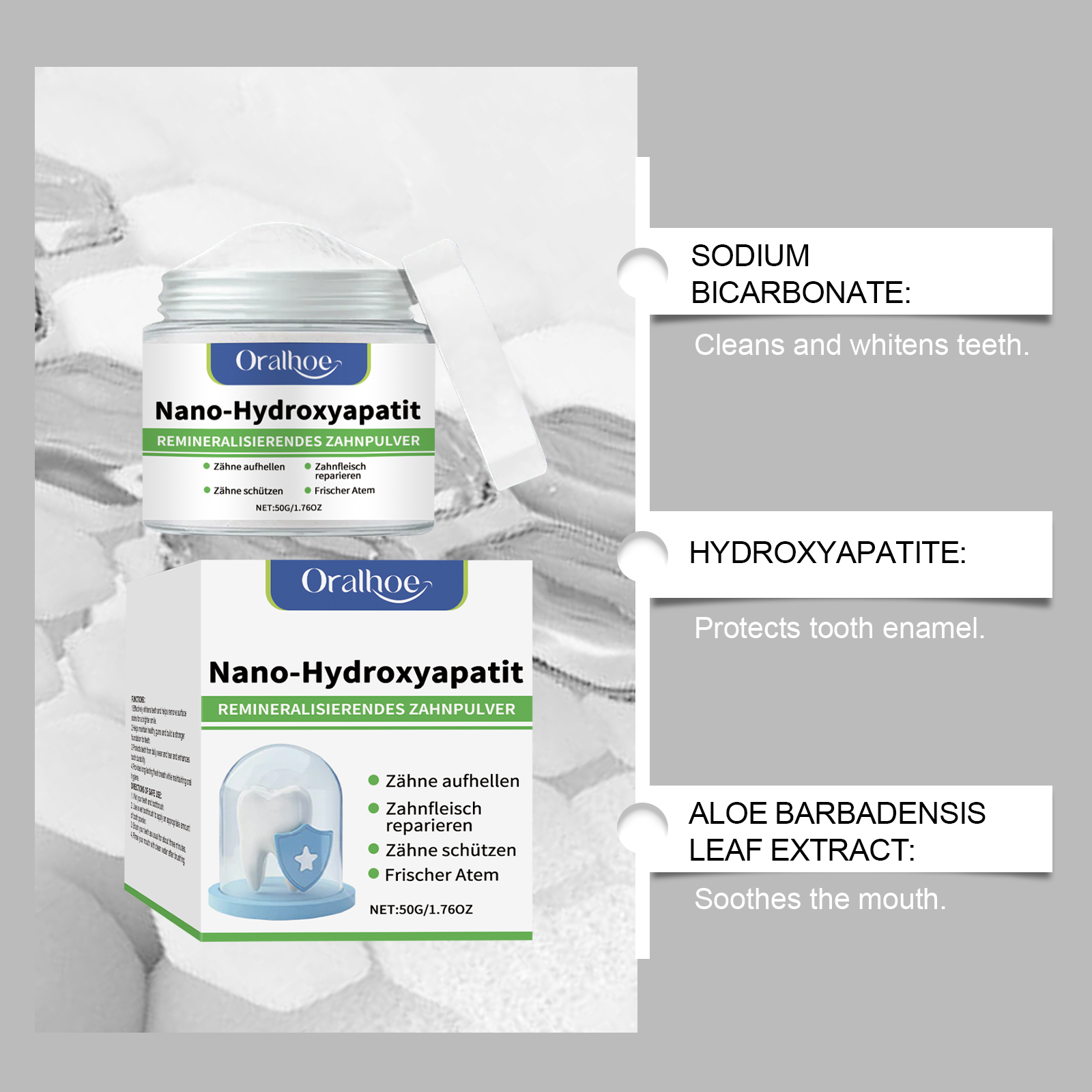 Hydroxyapatite Dental Powder E – Teeth Whitening Xylitol recenzja i cena