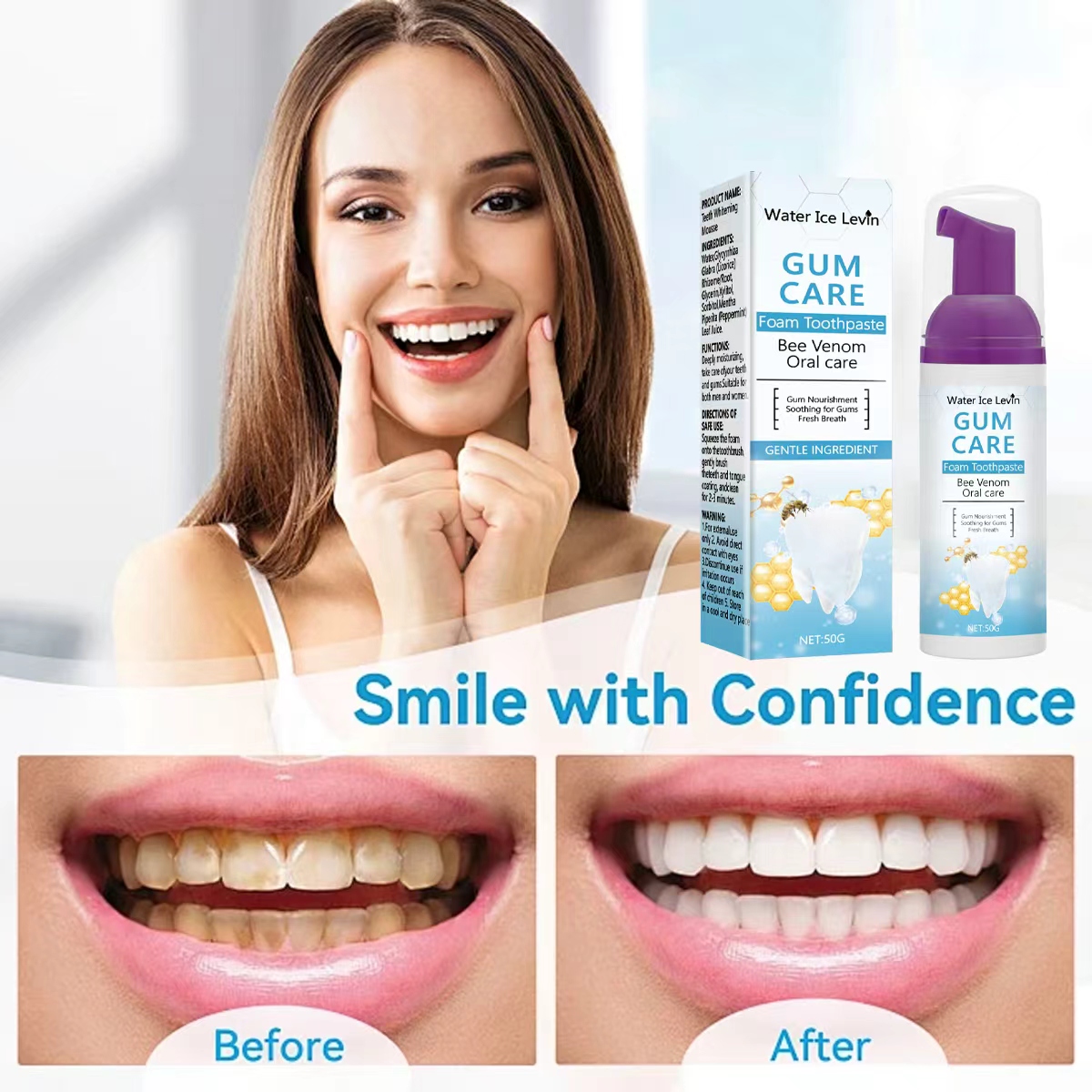 Water Ice Levin Gum Care Foam  – Teeth Whitening Xylitol recenzja i cena