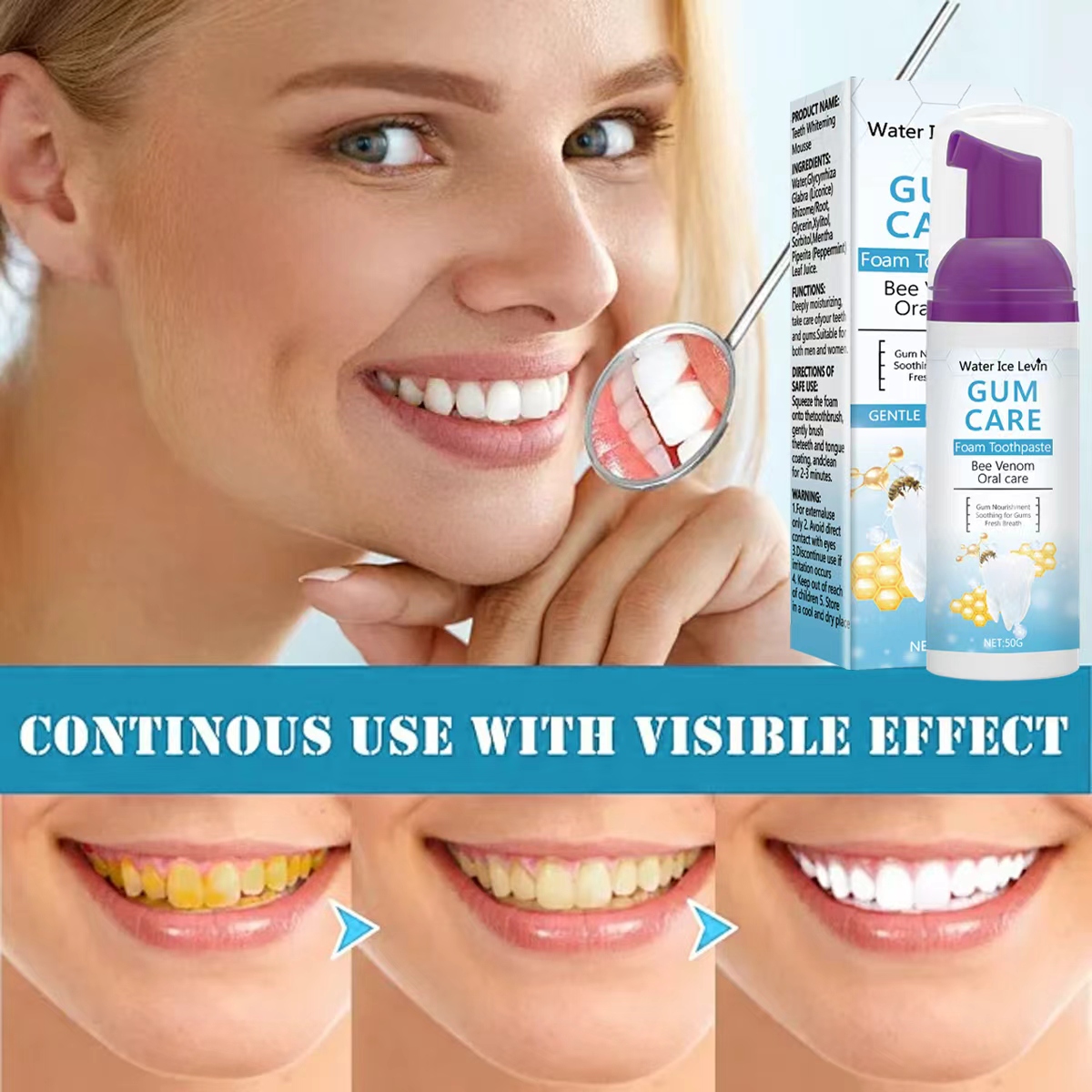 Water Ice Levin Gum Care Foam  – Teeth Whitening Xylitol recenzja i cena