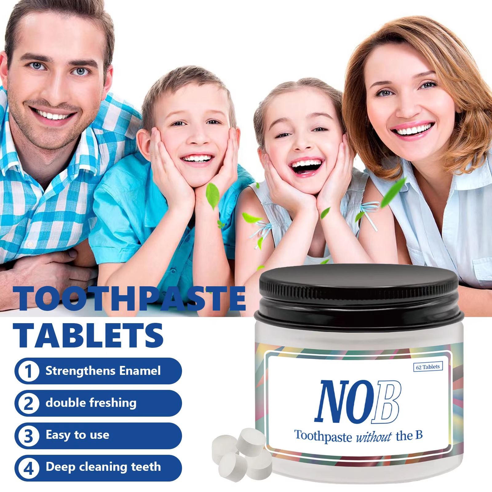 NOBS Toothpaste Tablets - Nano – Teeth Whitening Xylitol recenzja i cena